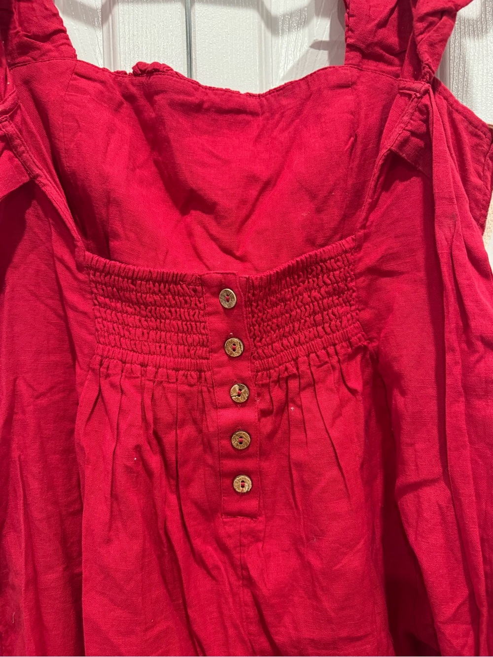 Free People Red Ruffle-Strap Mini Dress - Picture 3 of 4